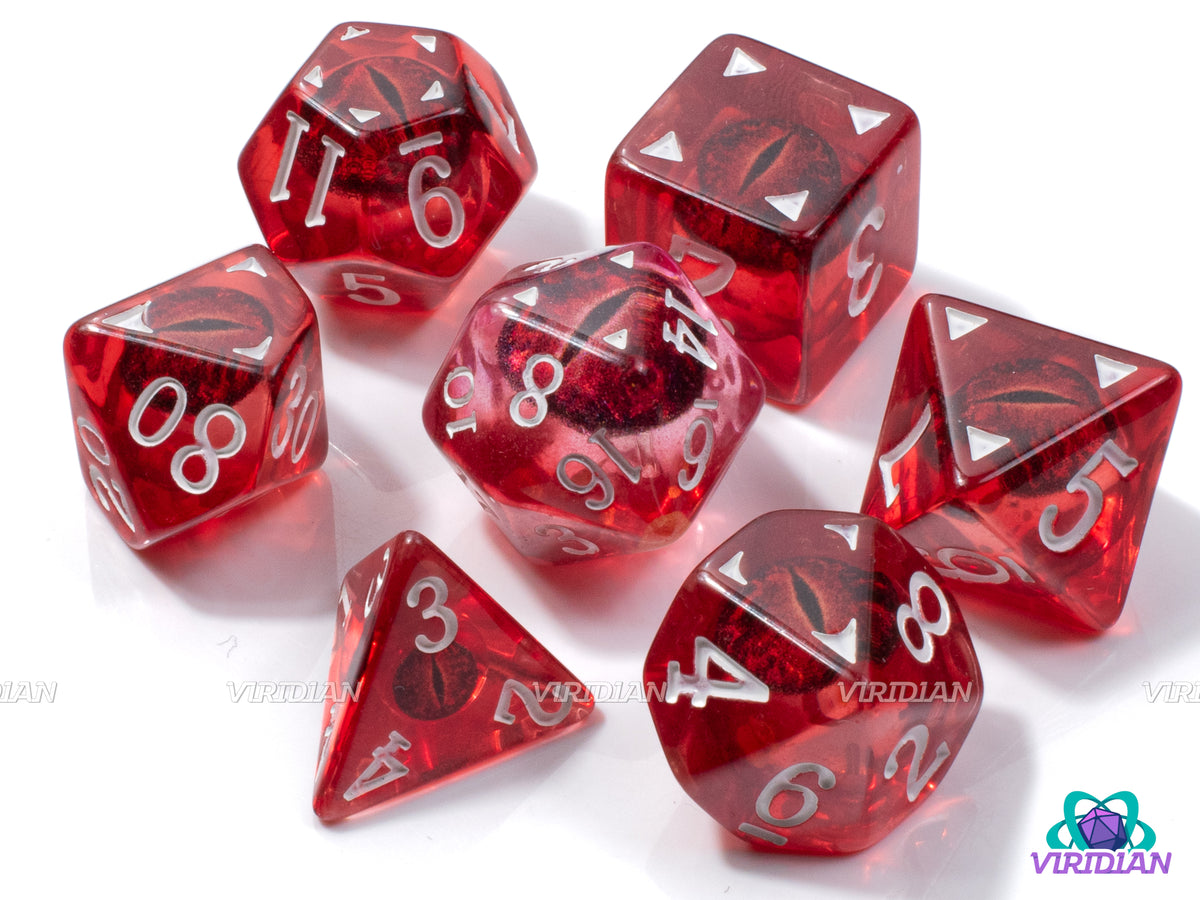 Ruby Draconis | Dragon Eyes Dice, Translucent Red, Blood-Red