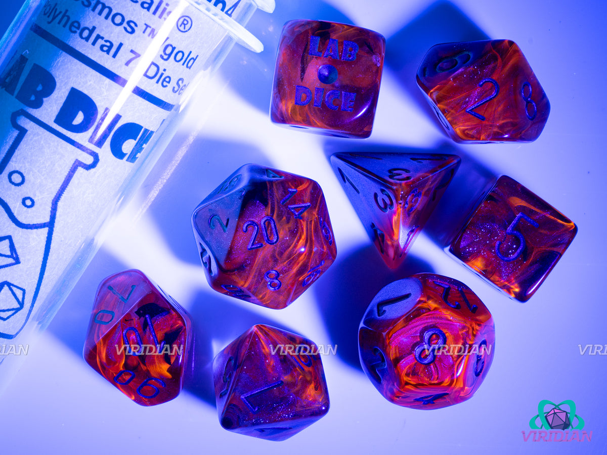 diceさま専用ページ Borealis Cosmos & Gold | Lab 8 (2024) | Chessex Dice Set (7+1