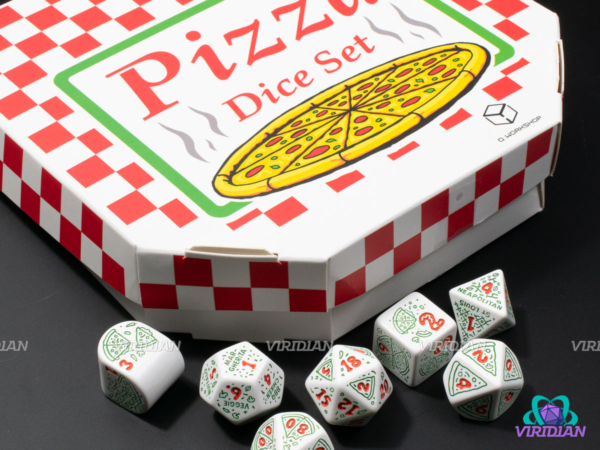 Pizza: Pepperoni | White with Green Pizza & Toppings Designs