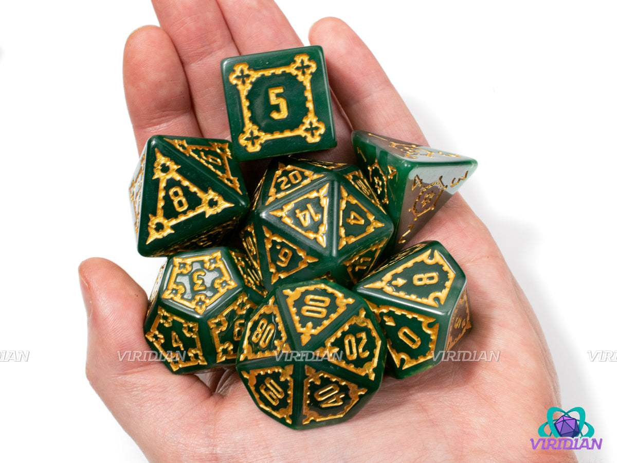 Jade Fortress | Giant Castle Design, Jade Deep Green, Gold Ink