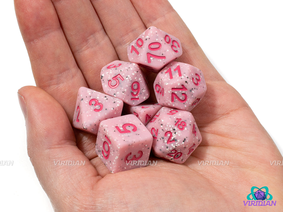 Strawberry Boba | Pink Base, White & Black Speckles, Hot Pink