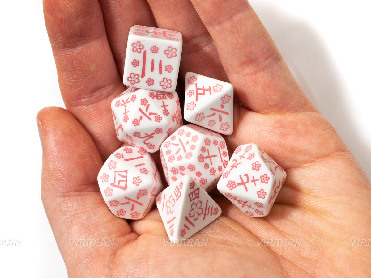 Cherry Blossom Petals | White & Pink Kanji Japanese Design | Q