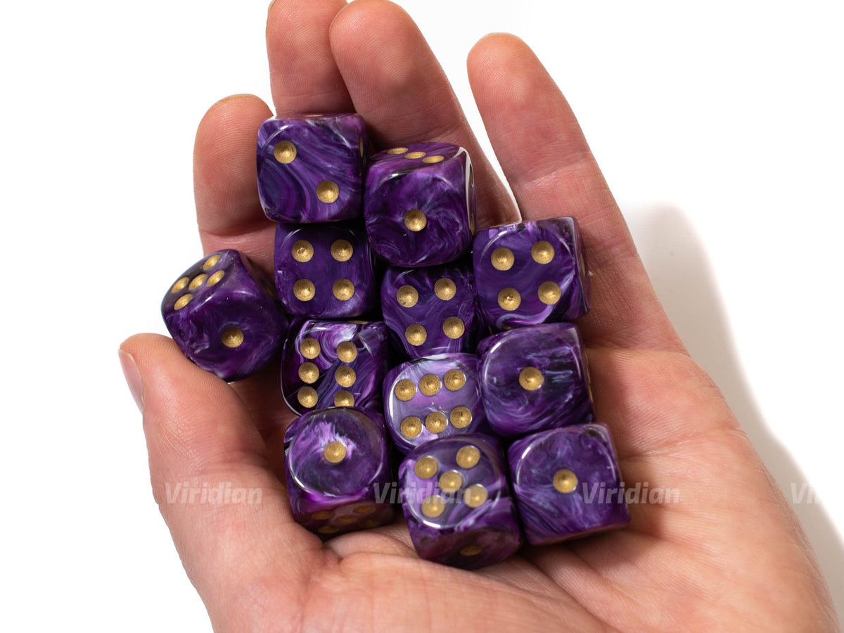 Vortex Purple And Gold D6 Block Chessex Dice 12 Viridian Dice