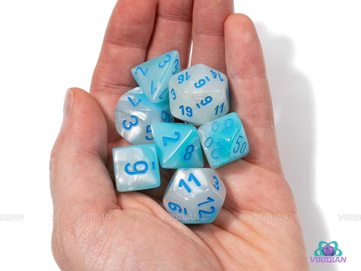 Gemini Pearl Turquoise & White Luminary (discontinued) | Chessex