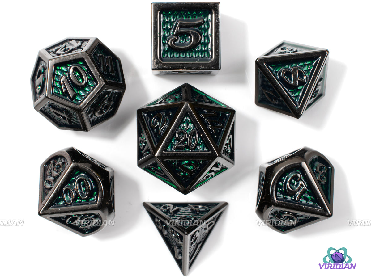 JOYLORD Metal DND Dice Set - Tree Vine Dragon Design Dungeons & Dragons Dice With Hollow Design