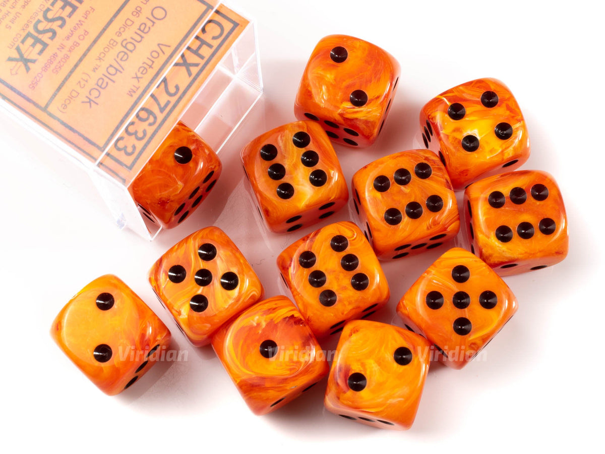 Chessex Dice Gemini Orange Yellow shops Black OOP and RARE & HTF