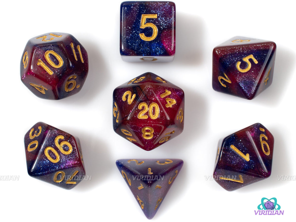 Galactic Fireworks | Red, Blue & Purple, Glittery Galaxy Swirls