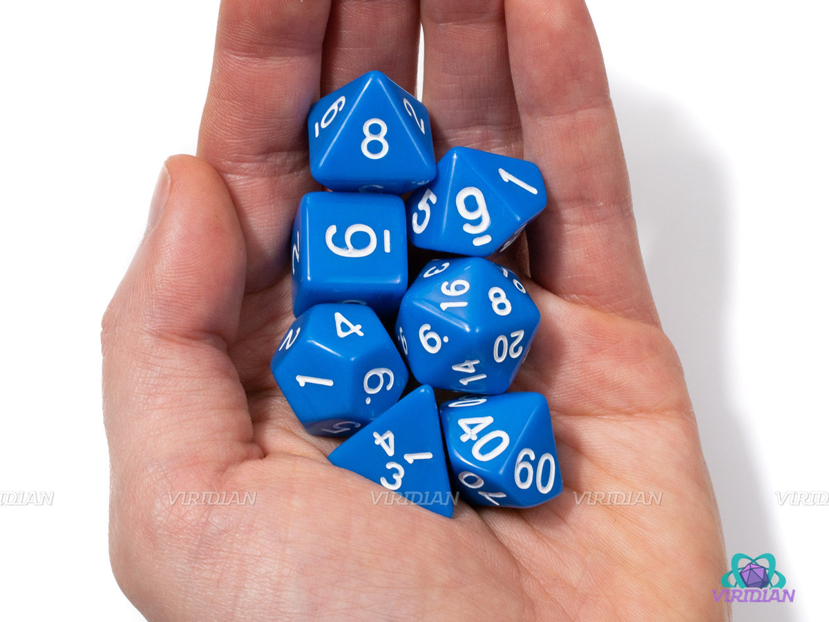 Just Blue | Acrylic Dice Set (7) | Dungeons and Dragons (DnD