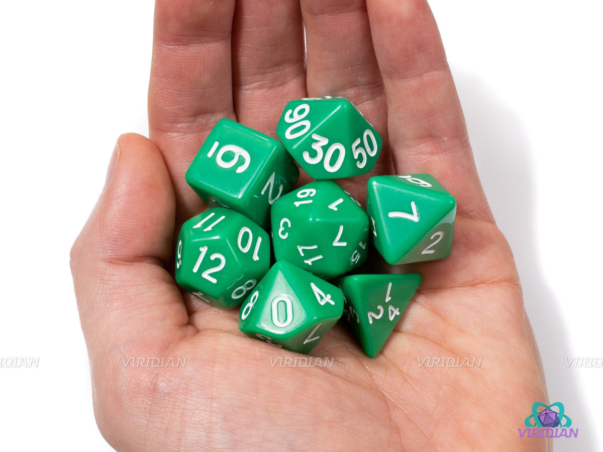 Kelly Green | Basic Acrylic Dice Set (7) | Dungeons and Dragons