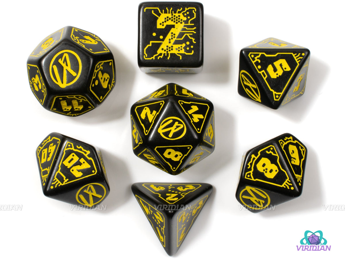 Set De Dados Q Workshop GAL45 – Galactic Navy & Yellow – 7 Dados De Alta Calidad Para Juegos De Mesa Y Rol