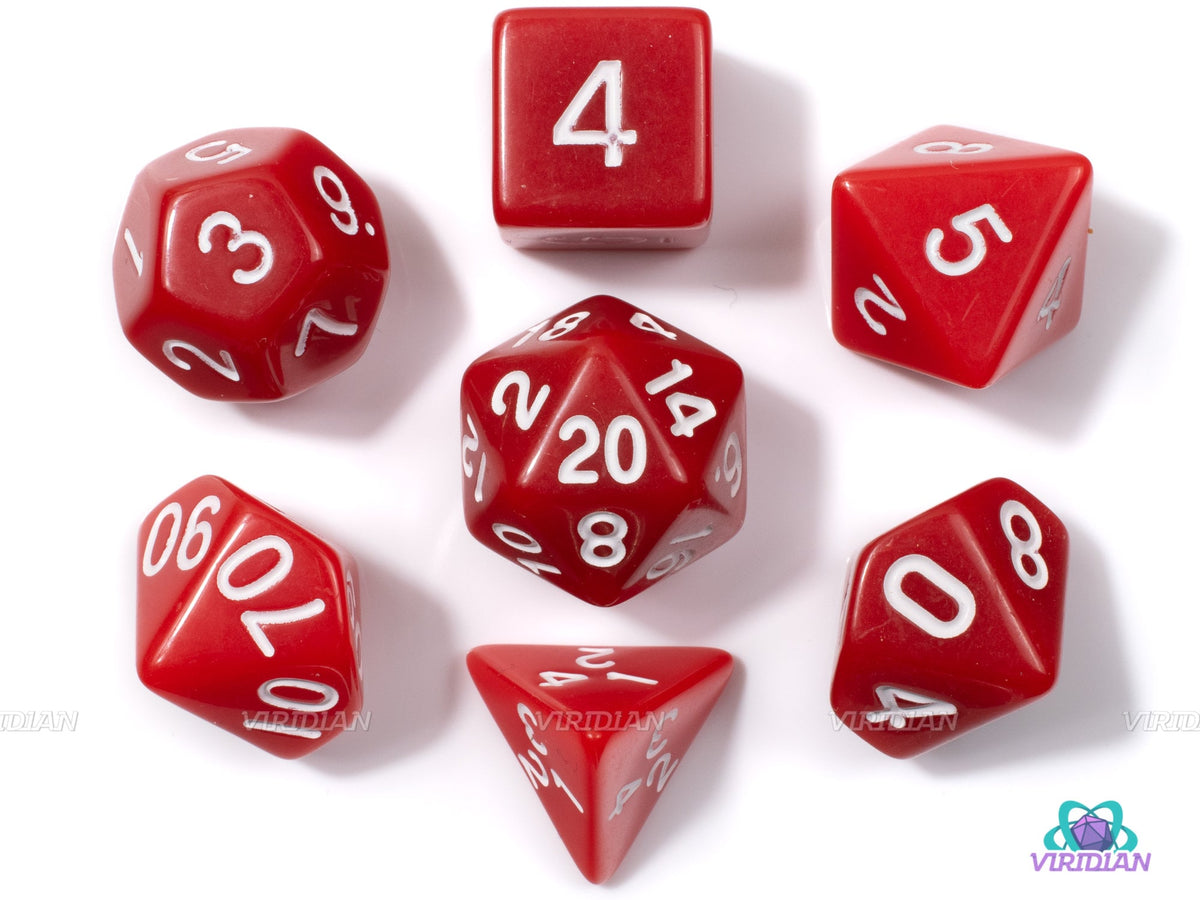 Classic Red | Basic Acrylic Dice Set (7) | Dungeons and Dragons