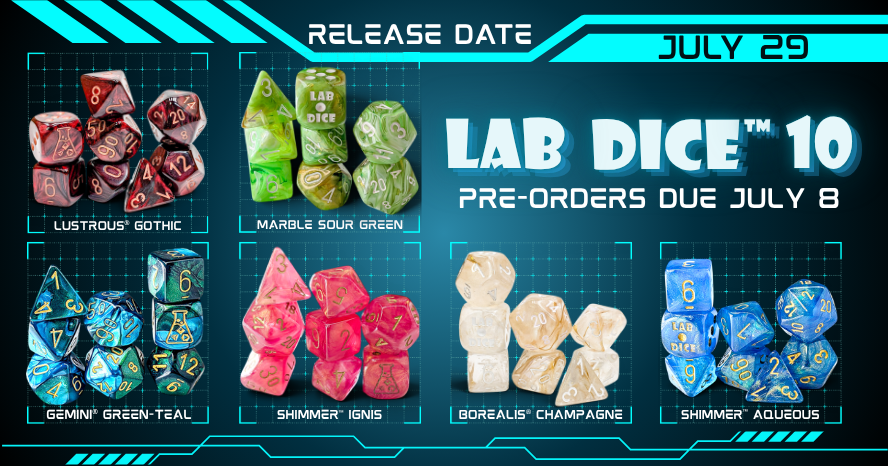 [Pre-order] Chessex Lab #10 Dice Set | Release Date: July 29th 2026 | PRE-ORDER