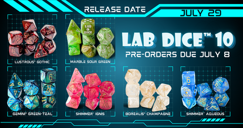 [Pre-order] Chessex Lab #10 Dice Set | Release Date: July 29th 2026 | PRE-ORDER