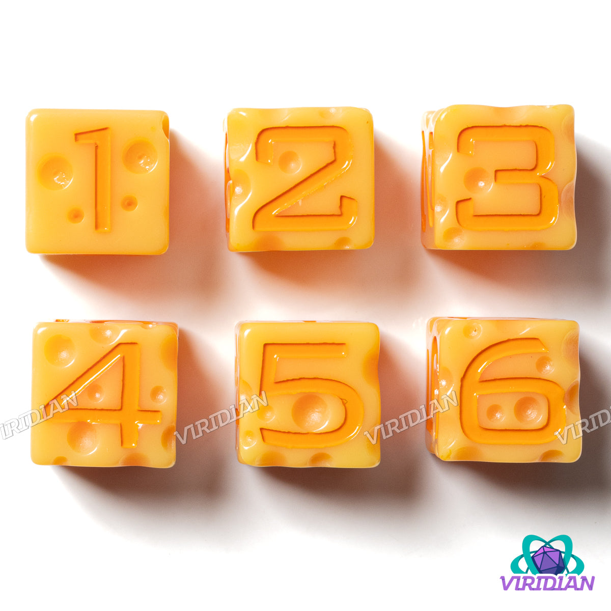 Nacho Cheese D6s (Set of 6) | Yellow-Cream w Swiss 
