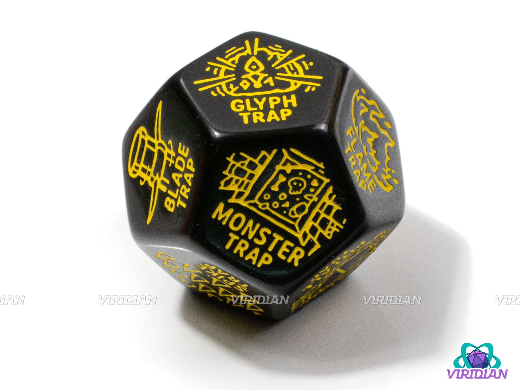 Trap Generator Die | Random Hazard and Danger Creation Dice, Giant 30mm | Acrylic Giant D12 (1)