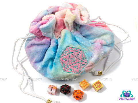 Plush Dice Bag of Holding +5 | Flannel Drawstring, 7 Compartments, Stores ~100 Dice | Large Dice Pouch