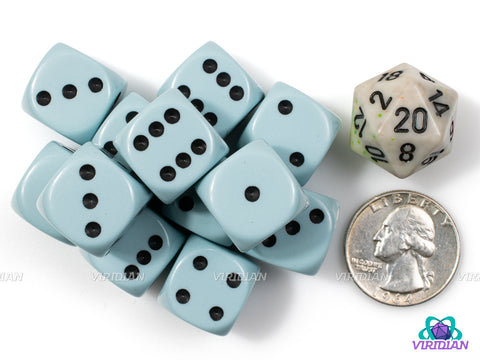 Opaque Pastel Blue & Black | Acrylic D6 Set (12) | Chessex