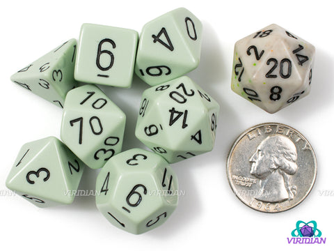 Opaque Pastel Green & Black | Acrylic Polyhedral Dice Set (7) | Chessex