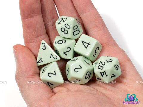 Opaque Pastel Green & Black | Acrylic Polyhedral Dice Set (7) | Chessex