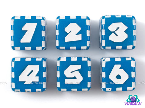 Dice Block! (Set of 6) | Mario Party Inspired D6s Bricks | Red or Blue | Acrylic D6 Dice Set (6)