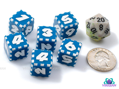 Dice Block! (Set of 6) | Mario Party Inspired D6s Bricks | Red or Blue | Acrylic D6 Dice Set (6)