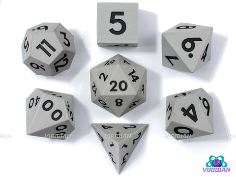 Rolling Stone (Silicone) | Light Gray Sharp Edge, Bouncy, Rubber-Like | Silicone Dice Set (7)