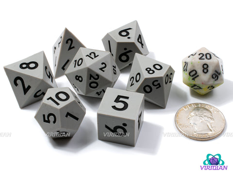 Rolling Stone (Silicone) | Light Gray Sharp Edge, Bouncy, Rubber-Like | Silicone Dice Set (7)