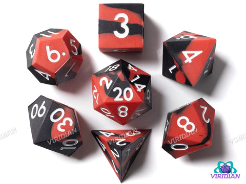 Red & Black Silicone | Polyhedral Dice Set (7)