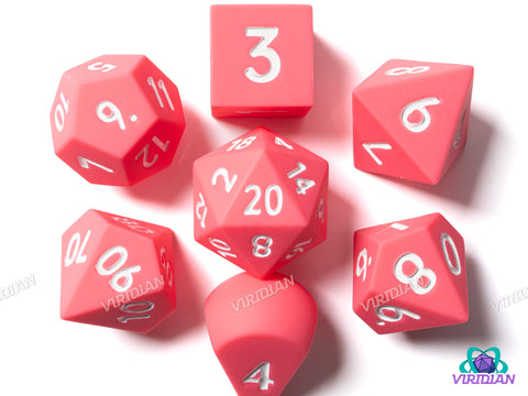 Pink & White Oversized (Silicone) | Silicone Dice Set (7)