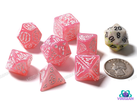 Easter Rabbit (Pink Pearl) | Acrylic Polyhedral Dice (7)
