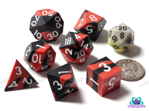 Red & Black Silicone | Polyhedral Dice Set (7)