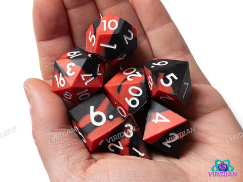 Red & Black Silicone | Polyhedral Dice Set (7)
