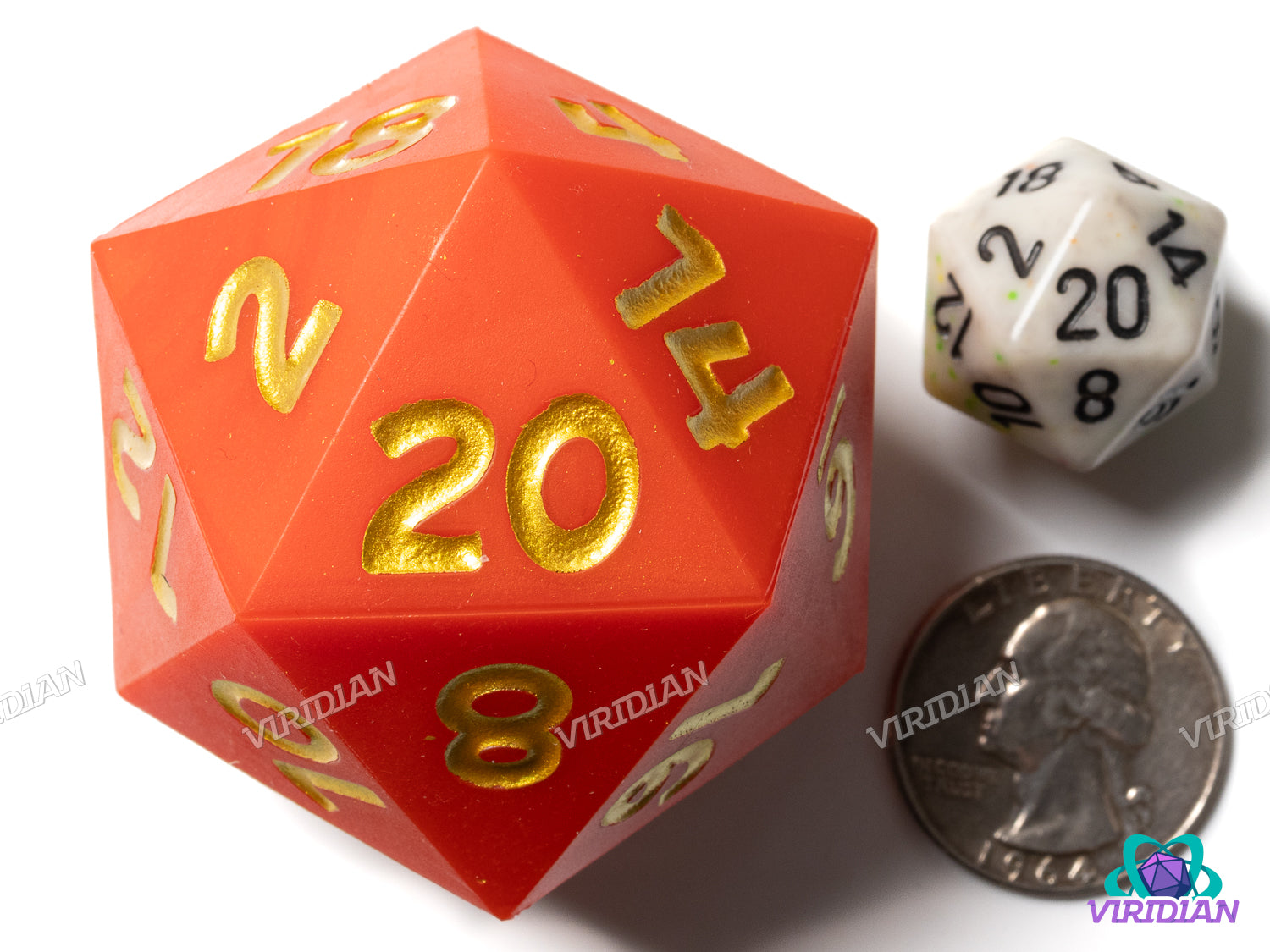 Giant Red/Gold (Silicone D20) | Silicone Polyhedral Dice (7)