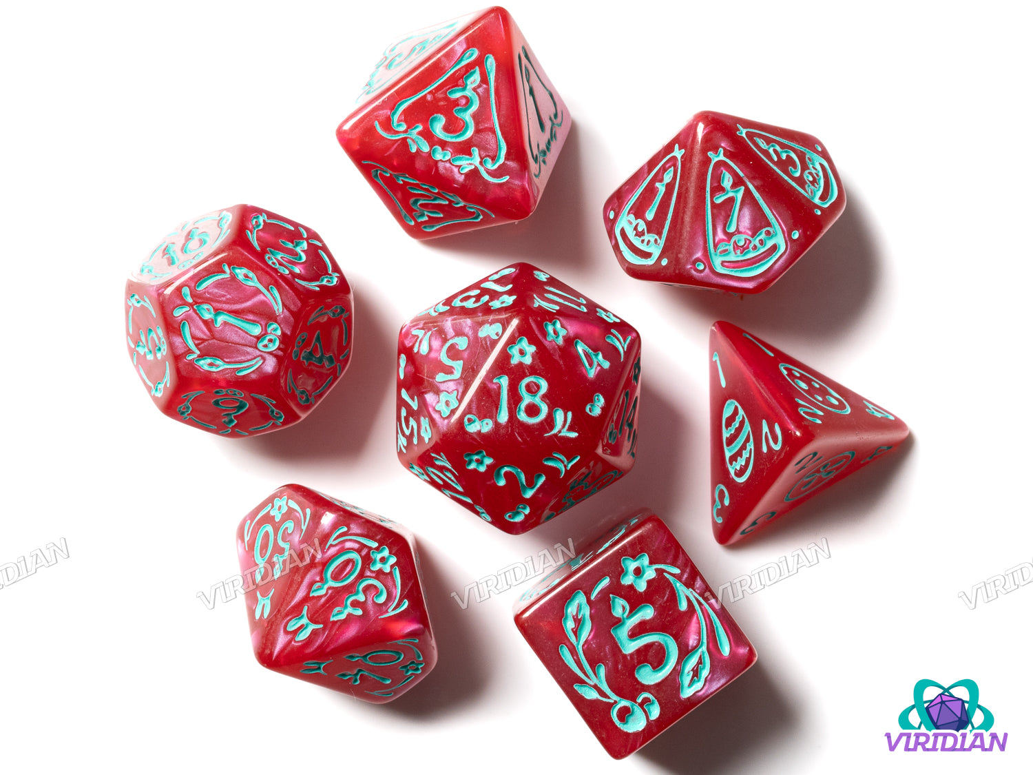 Easter Rabbit (Light-Red) | Acrylic Polyhedral Dice (7)