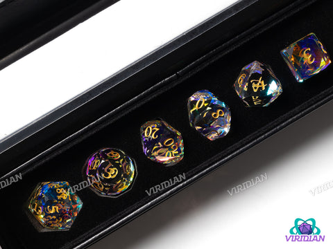 Multi-faceted Rainbow Glass | Glass Polyhedral Dice (7)