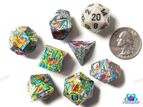 Full Art Dice Set: Street Art | Acrylic Polyhedral Dice (7)