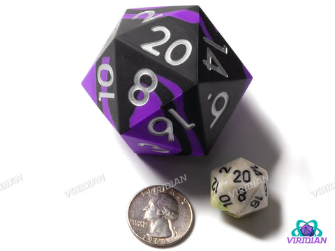 Purple & Black Silicone (D20) | Giant D20 Die (1)