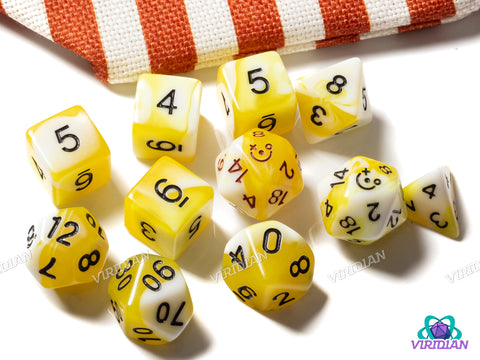 BUNDLE: Heckna! Popcorn Dice & Bag | 11-Piece Acrylic Dice Set + Bag