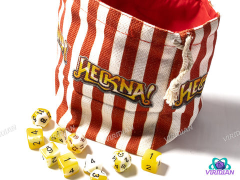 BUNDLE: Heckna! Popcorn Dice & Bag | 11-Piece Acrylic Dice Set + Bag
