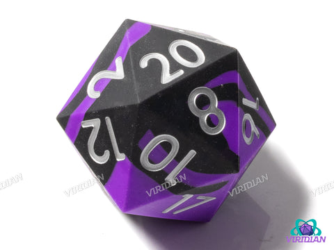 Purple & Black Silicone (D20) | Giant D20 Die (1)