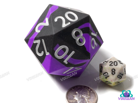 Purple & Black Silicone (D20) | Giant D20 Die (1)