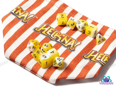 BUNDLE: Heckna! Popcorn Dice & Bag | 11-Piece Acrylic Dice Set + Bag