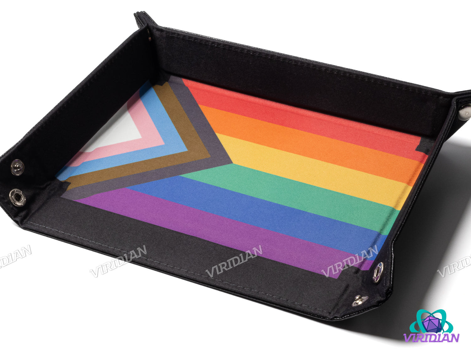 Pride Velvet Dice Tray With Leather Backing | (1) Dice Rolling Tray