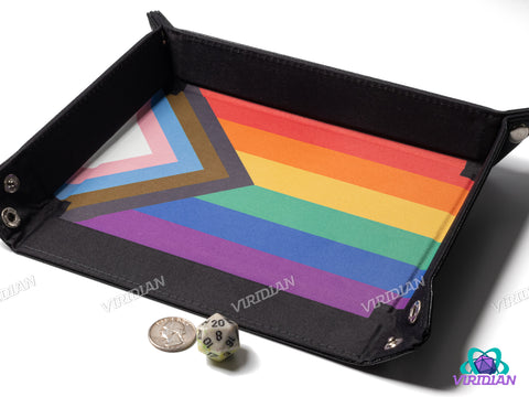 Pride Velvet Dice Tray With Leather Backing | (1) Dice Rolling Tray