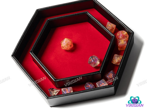 Double Hexagon Dice Tray w/ Lid | Tray, Mat, Storage Accessory