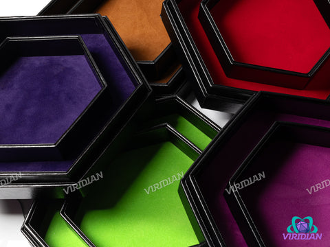 Double Hexagon Dice Tray w/ Lid | Tray, Mat, Storage Accessory