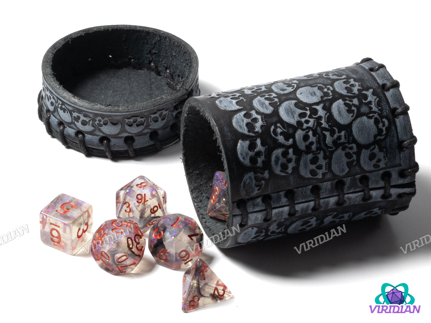 Dice Macabre Dice Cup | Leather Skull/Catacombs Rolling Accessory