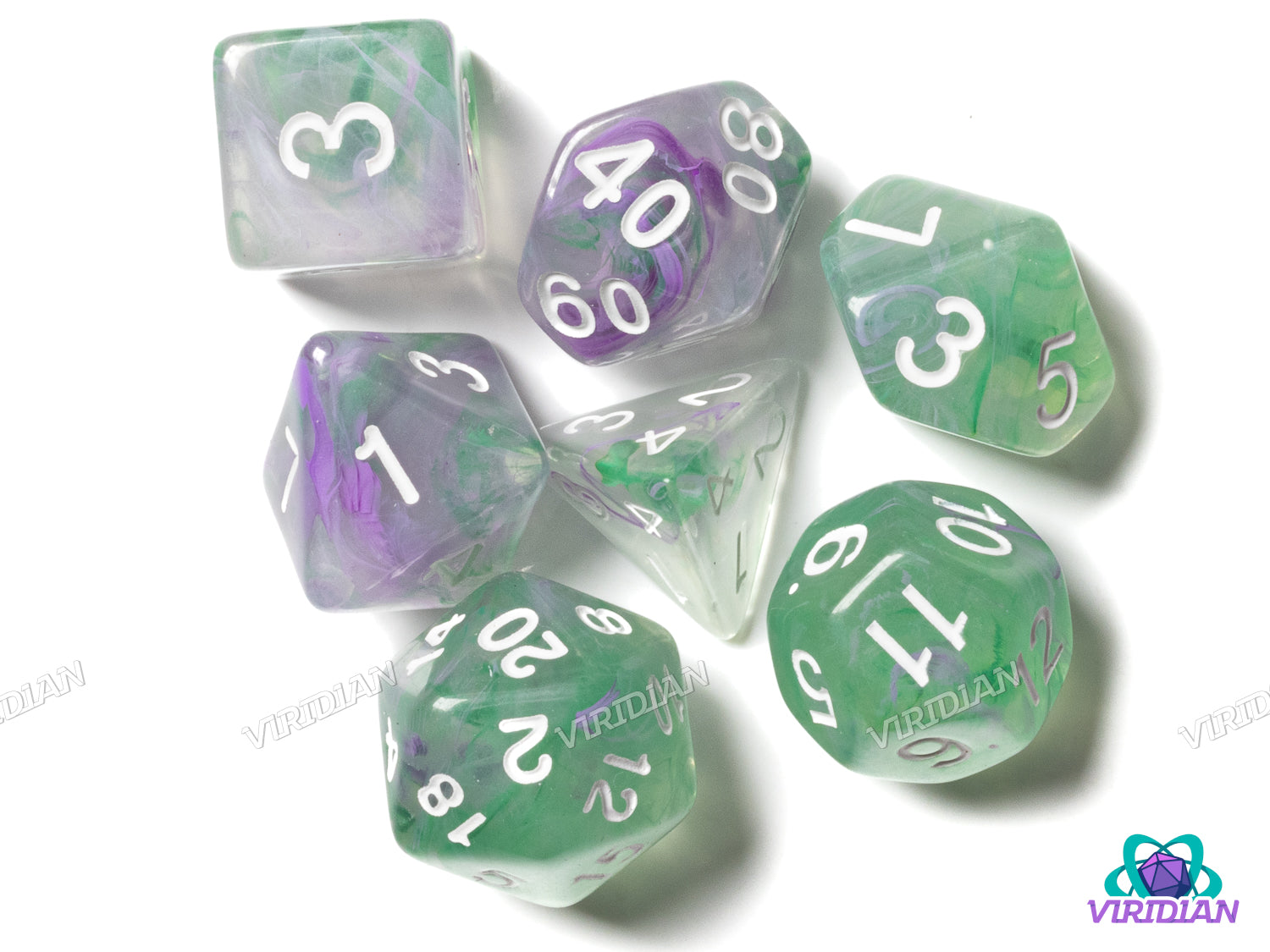 Ethereal Wisps | Acrylic Nebula Dice (7)