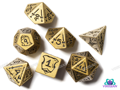 Gold Fighter | Resin Polyhedral Dice (7)