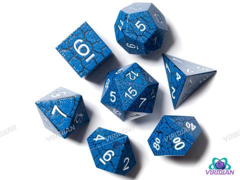Blue Cracked | Metal Polyhedral Dice (7)